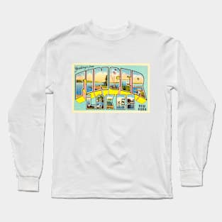 Greetings from Finger Lakes, New York - Vintage Large Letter Postcard Long Sleeve T-Shirt